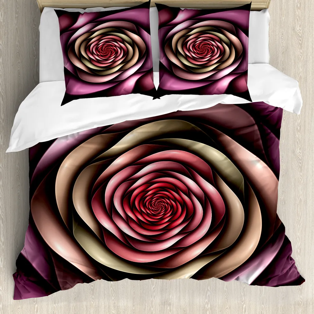 Set Copripiumino Design Moderno 155x220 ABAKUHAUS Rose Multicolore