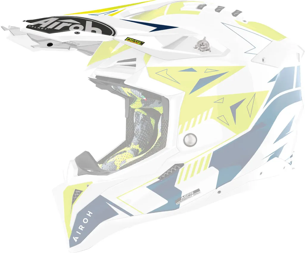 Visière pour Airoh Aviator 3 Blanc Jaune - Idéal Sortie Enduro et Cross