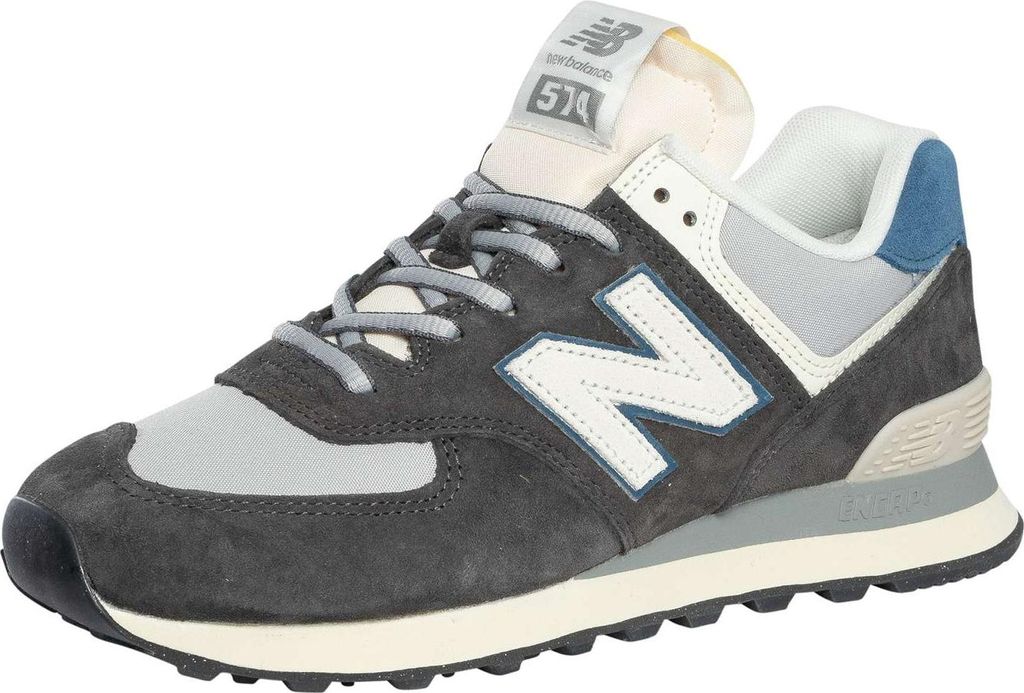 New Balance 574 Wildleder Trainer, Schwarz 43 EU Produktbild 