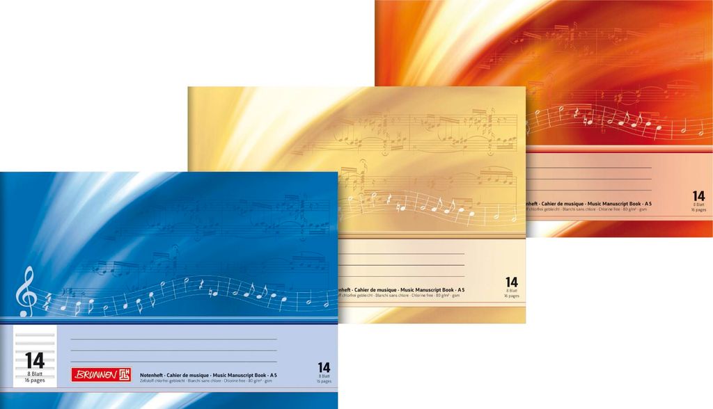 BRUNNEN 1046331 Carnet de notes A5 horizontal 6 lignes, Image du produit 