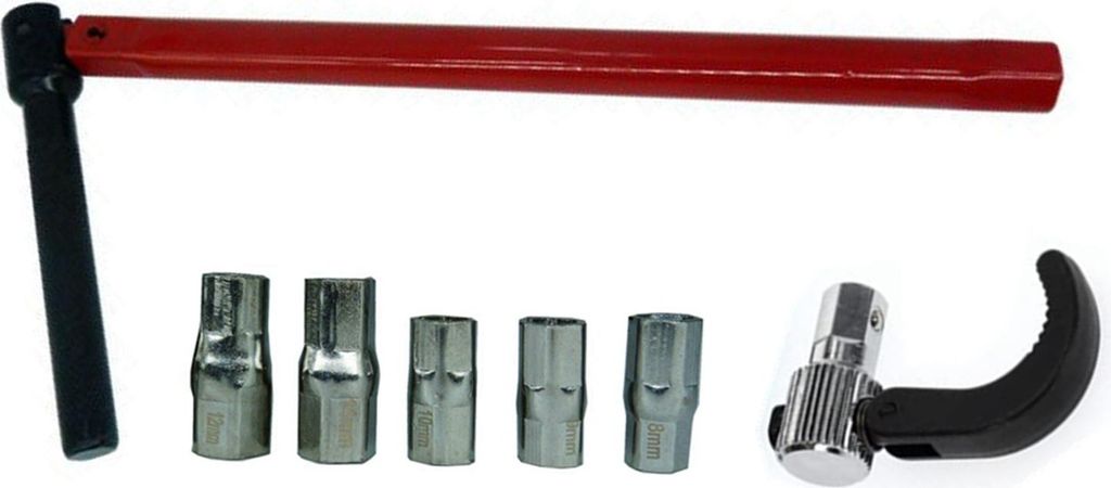 Armaturen-Montagewerkzeug 8šC12 mm, Armaturenschlš¹ssel, Spš¹ltischarmaturschlš¹ssel, Rot