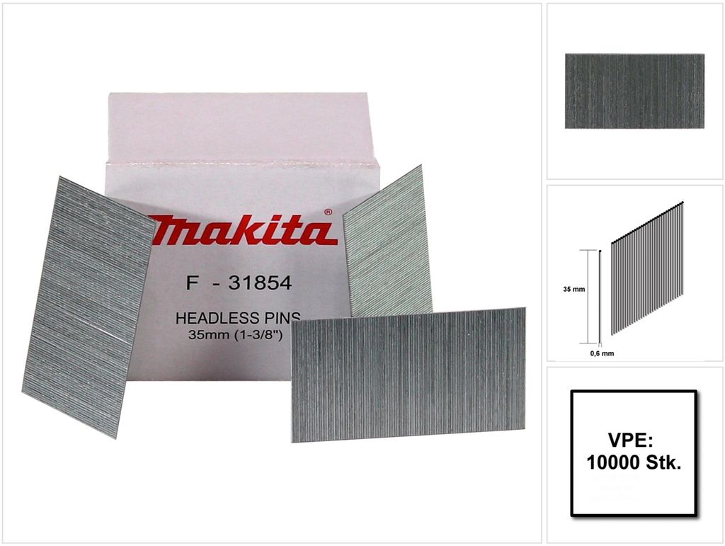 MAKITA F-31854 hřebíky / pinky 35mm, 10.000 ks pro DPT353 Obrázek produktu 