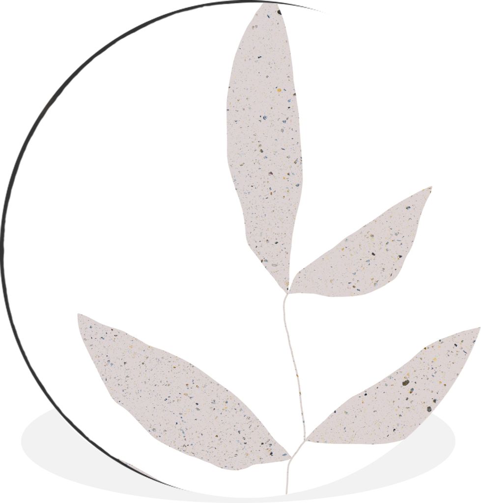 MuchoWow Aluminium Wandkreis Blätter - Design - Pastell Ø 60 cm Wanddeko Modern Wohnzimmer - Wand Kreis - Wandbild - Schlafzimmer - Aluminium B...