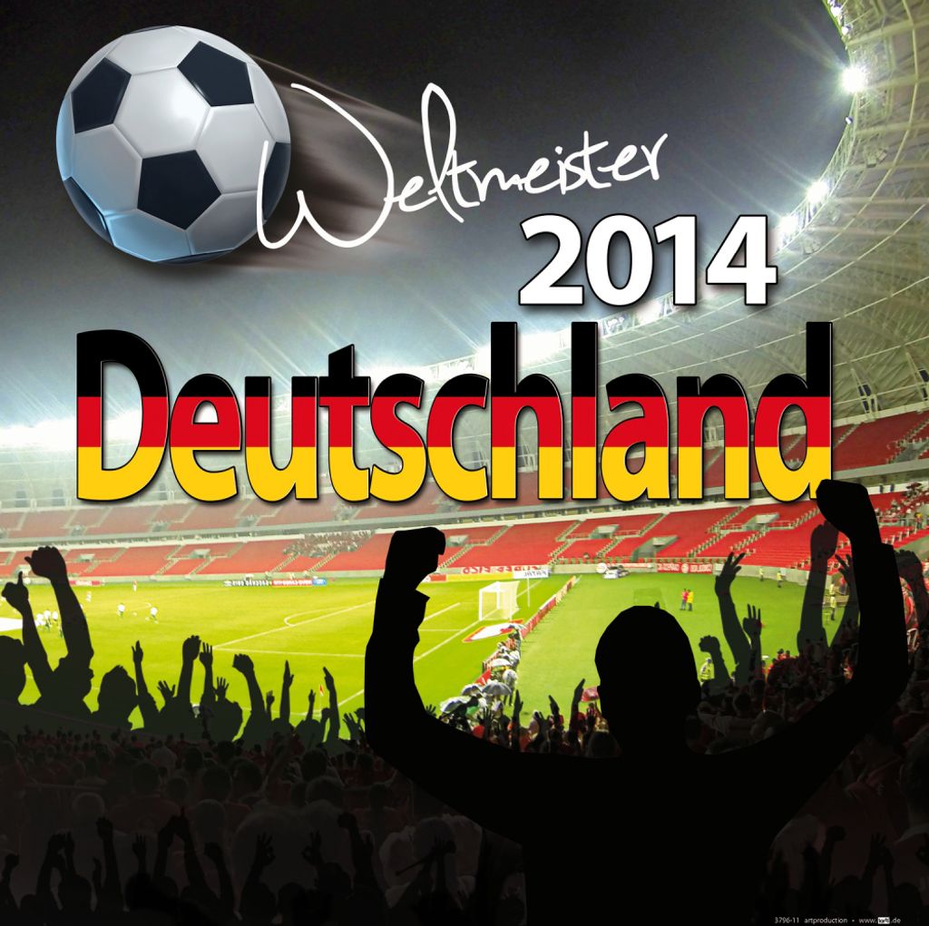 Fußball Kunstdruck Bild - Deutschland Weltmeister 2014 (40 x 40 cm)