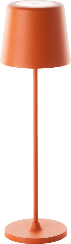 BRILLIANT Portable LED Außen Tischlampe Kaami | Höhe: 37 cm | 2W 310 lm 3000K | dimmbar über Touchdimmer | aufladbar über USB | orange