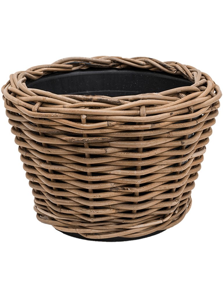VAN DER LEEDEN DRYPOT® Rattan Pflanzkübel Grau Ø 32 cm - Produktbild 4