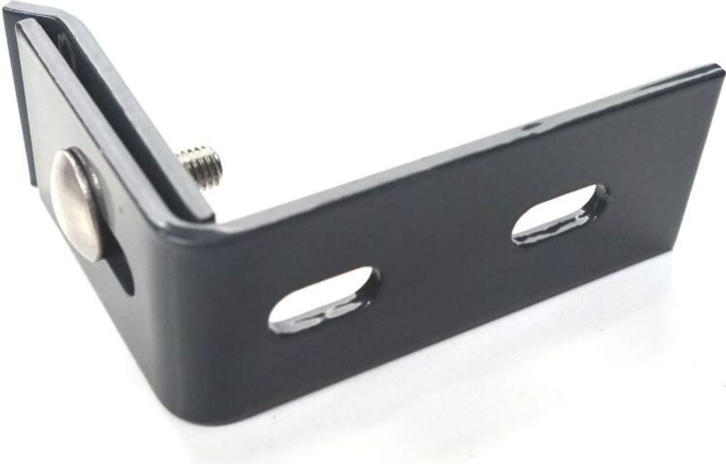 3x Zaunanschlusswinkel lang Doppelstabmatten Winkel an Tor & Wand Befestigung Anthrazit (RAL 7016)