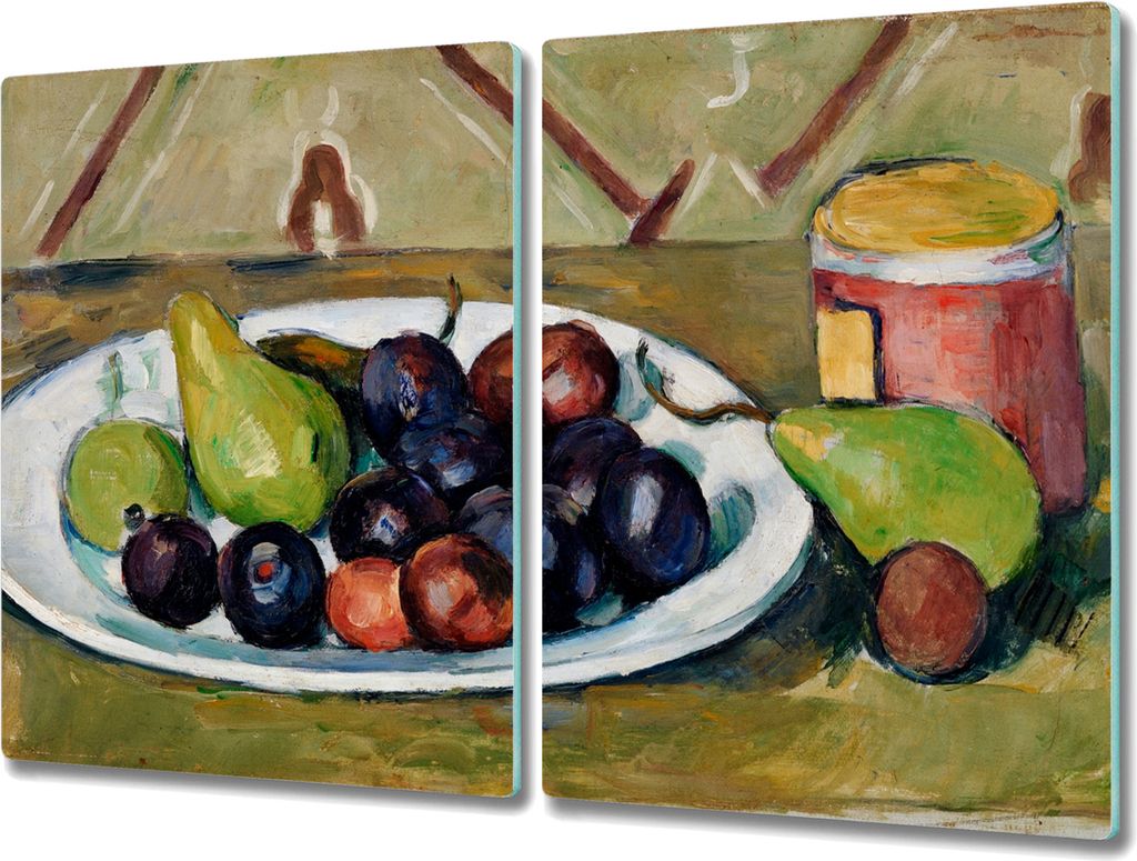 Coloray Hackbrett Herdabdeckplatte 2x40x52 cm Küchenbrett Kochplattenabdeckung Schneidebrett - Obst Stillleben