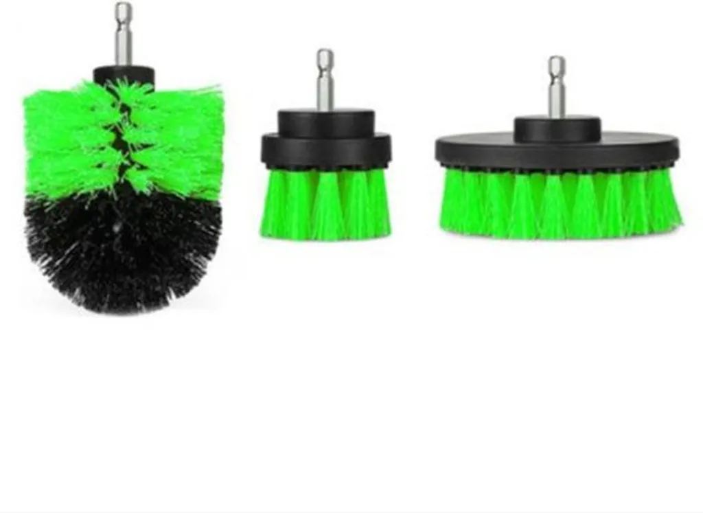 Set Spazzole Trapano per Lavaggio Auto e Pulizie Profonde Strumento Verde