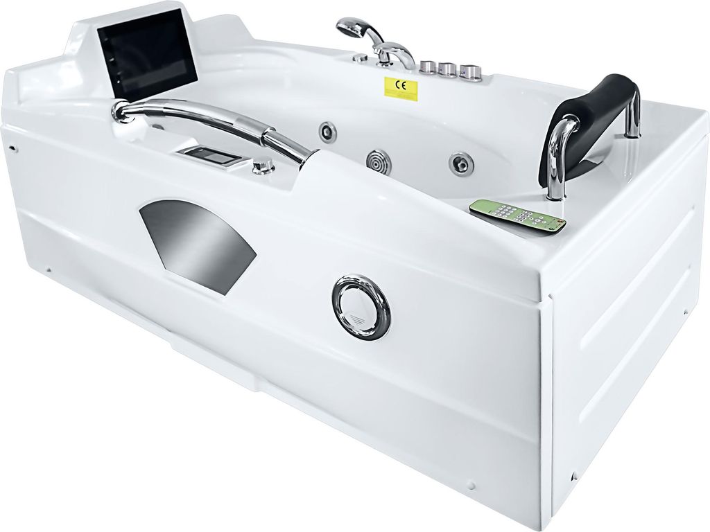 Whirlpool Vollausstattung Pool Badewanne Wanne mit TV T42R-SC 92x171cm aktive Schlauchreinigung