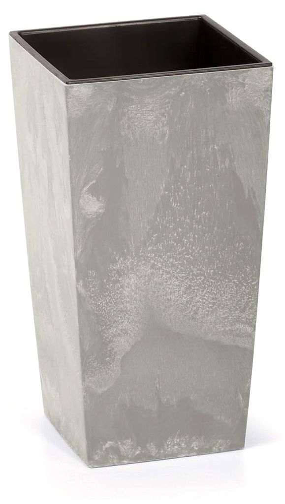 Urbi Square Beton Blumentopf Pflanzkübel Beton-Design 2 in 1 inkl. Pflanztopf Kunststoff Eckig (295mm)