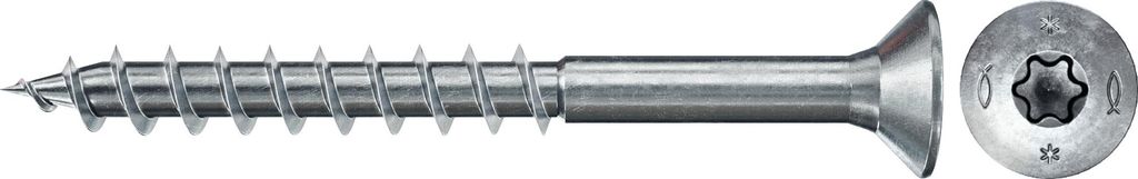 Fischer Spanplattenschrauben Power-Fast II Stahl verzinkt, blau verzinkt, Senkkopf, TX10, Teilgewinde 3,0 x 45 mm 200 Stk.