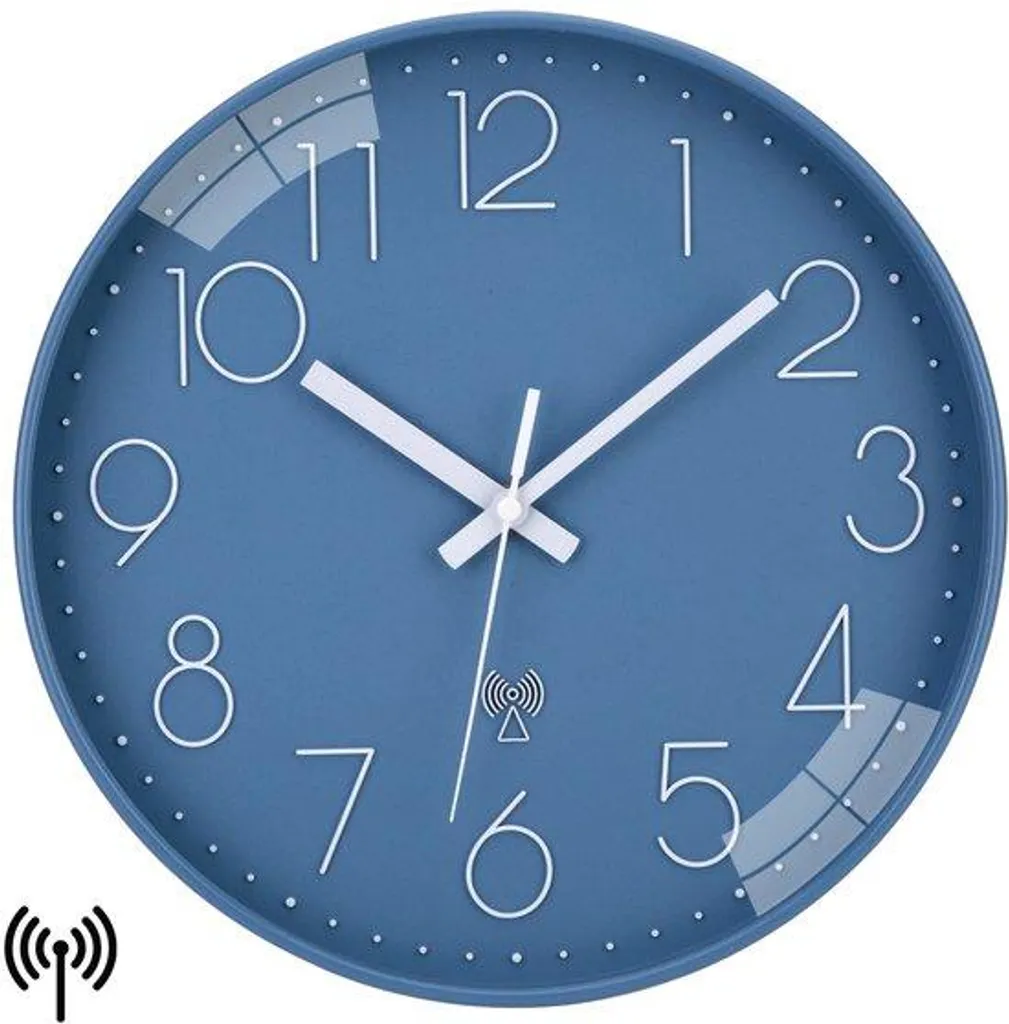 Horloge murale radio-pilotée 30 cm noire - Toujours à l'heure exacte