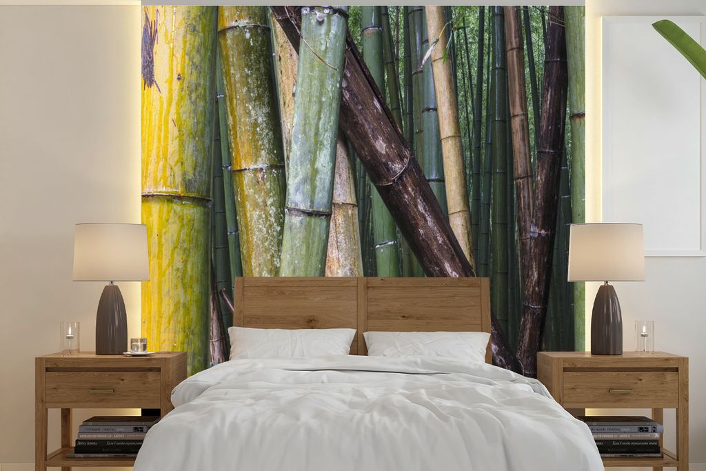 MuchoWow Fototapete für Wohnzimmer oder Schlafzimmer Wandtapete Vinyl Motivtapete Viele Bambusarten im Arashiyama-Bambuswald in Japan - 300x300 ...