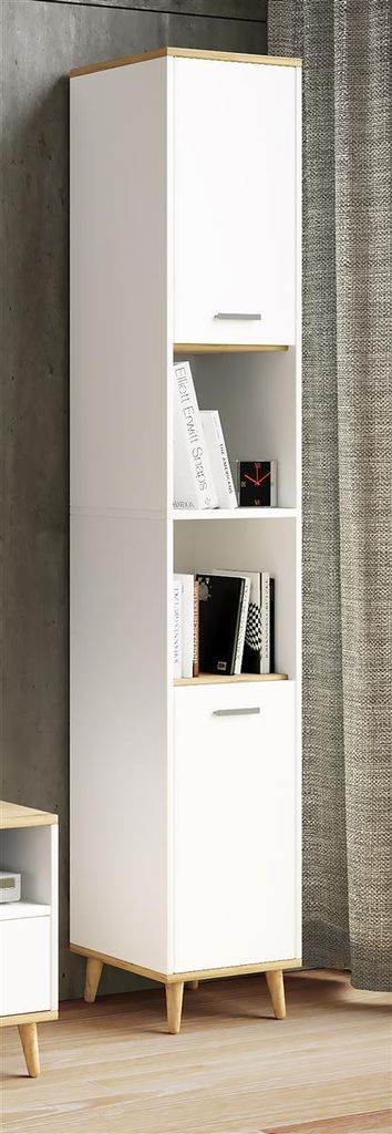 Landos Hochschrank Bad weiß, Eiche Nachbildung. Produktbild 7