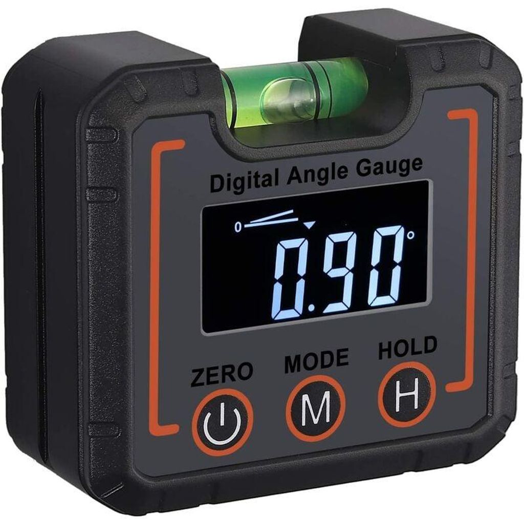 Professioneller digitaler LCD-Neigungsmesser mit hochpräzisen horizontalen Libellen, Magnet mit V-Nut, (° Grad / % / mm/m / IN/FT)