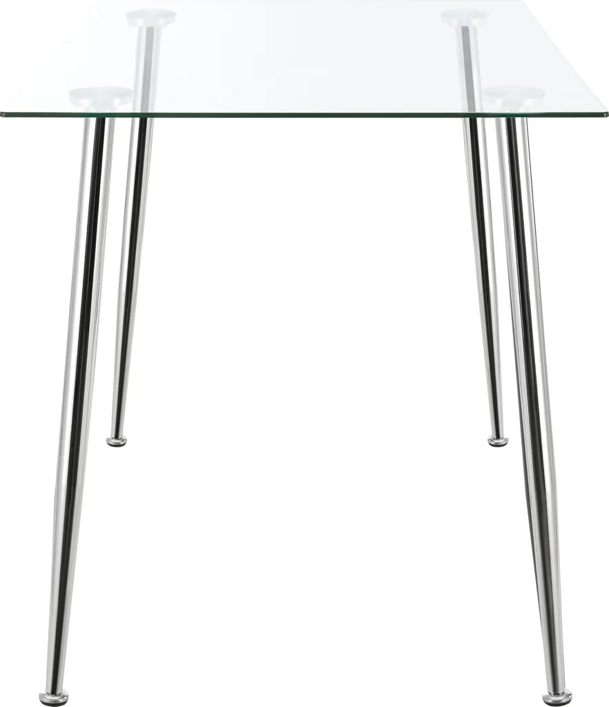 Table en Verre Hyrynsalmi Chrome avec Structure Renforcée et Design - 6