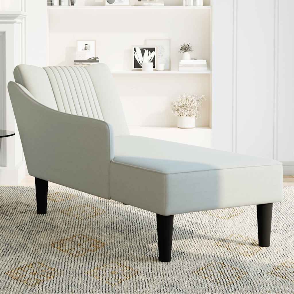 "im Sonderangebot"Chaiselongue Modernes Design - Liegesofa für Wohnzimmer - mit Rechter Armlehne Hellgrau Samt - 140x56x66 cm DEMöbel 5995797