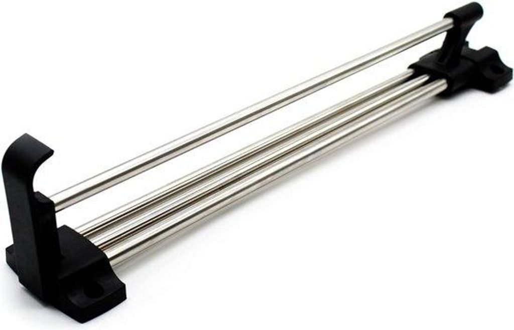 Stabiele uittrekbare kledingstangen, set van 2, 350 mm, in staal en kunststof, voor slaapkamerkast
