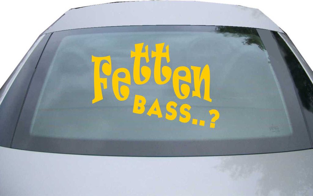 Indigos UG - Aufkleber Heckscheibe & Motorklappe DE2032 - gold - 600x401 mm - Fetten Bass - Auto Scheiben Fenster Heckklappe Tuning Racing JDM - Di...