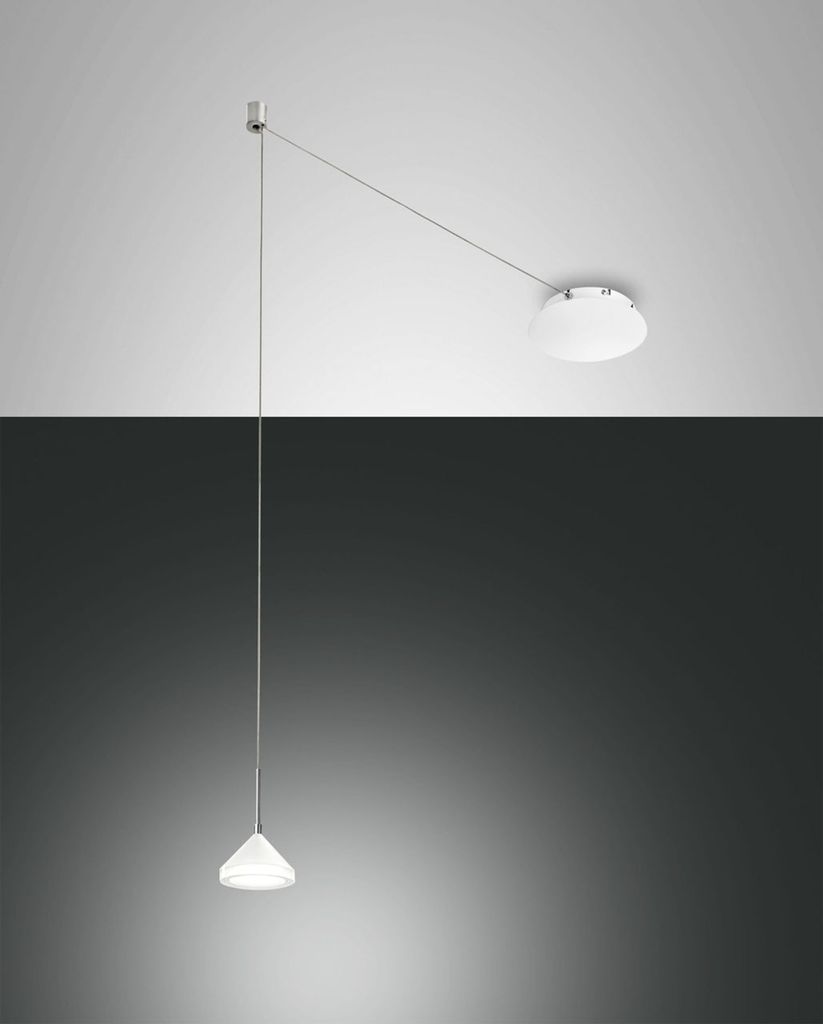 Fabas Luce Isabella LED Pendellampe Metall Weiß Produktbild 