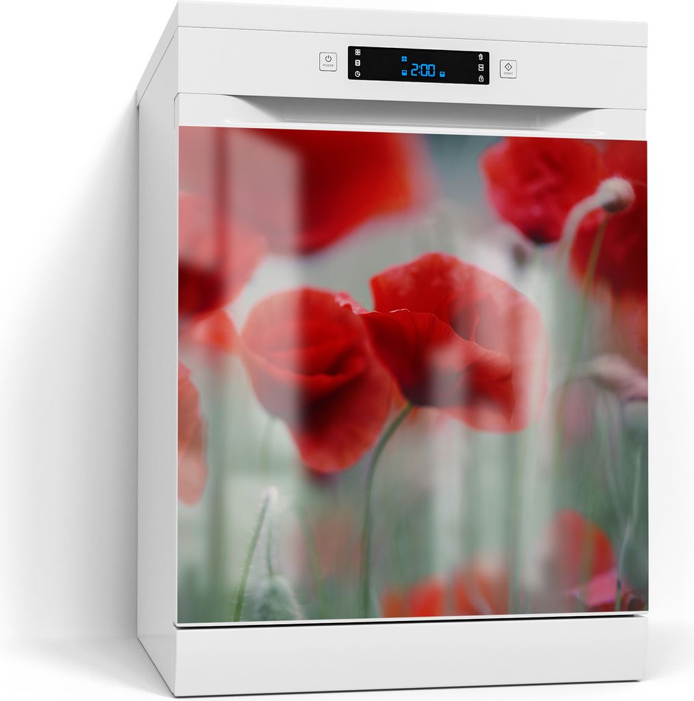 DEQORI Magnetmatte Spülmaschine Standard 60x60 cm 'Mohnblütenzauber' Magnetfolie