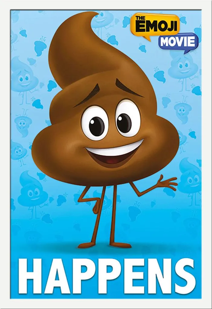 Poster Motivazionale Emoji Movie + Cornice Bianca Shinsuke per Ufficio