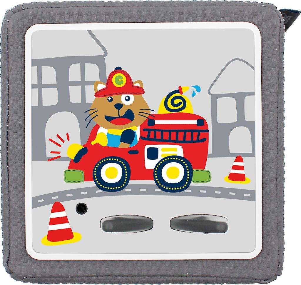Schutzfolie kompatibel mit Toniebox 1 passgenaue Folie mit Motiv matt Zubehör selbstklebendes Schutzcover Kratzschutz für Musikbox Y031-06 Feuerwehr