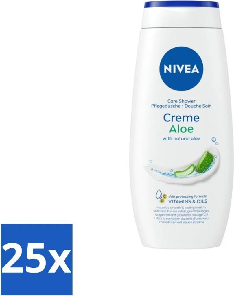 Nivea Aloe Doccia Crema 250 ml - Confezione 25 Pezzi Risparmio Casa