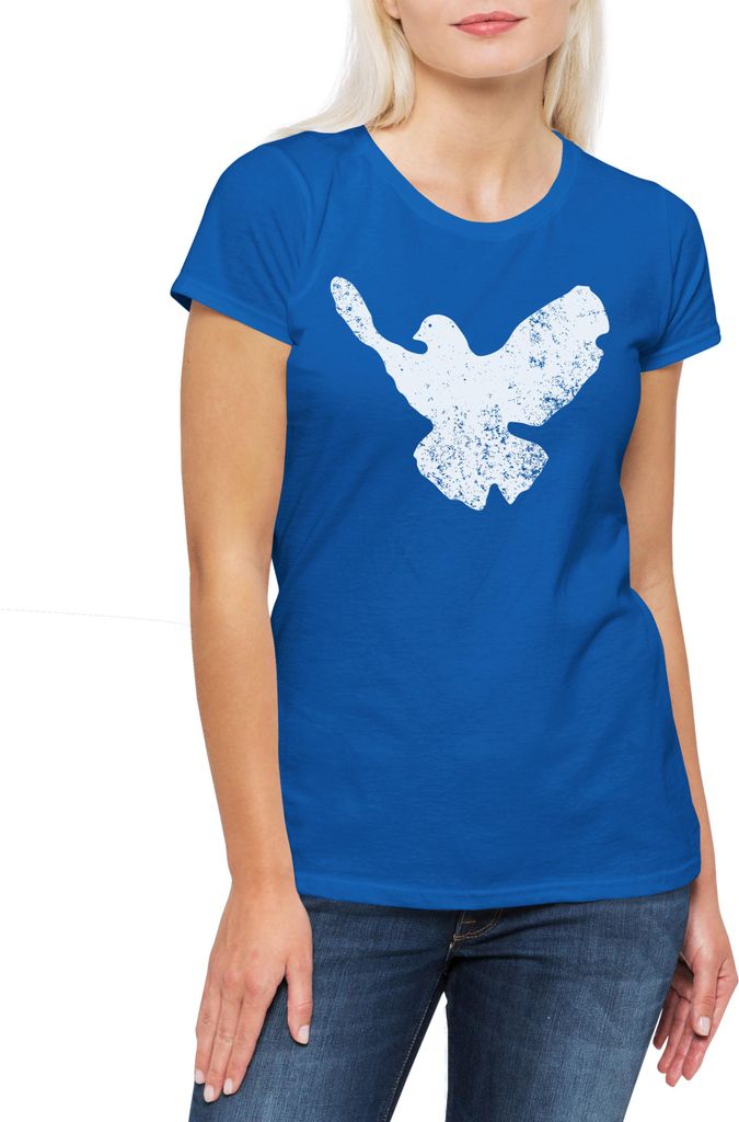 Urban Backwoods Dove Of Peace, Damen T-Shirt, Farbe: Royalblau, Größe: XS