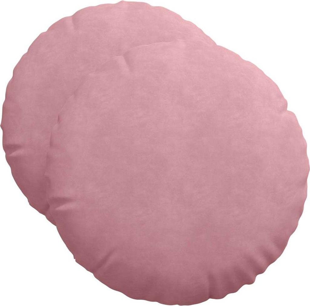 vidaXL Sitzkissen 2 Stück Rosa Ø 50 x 19 cm Samt