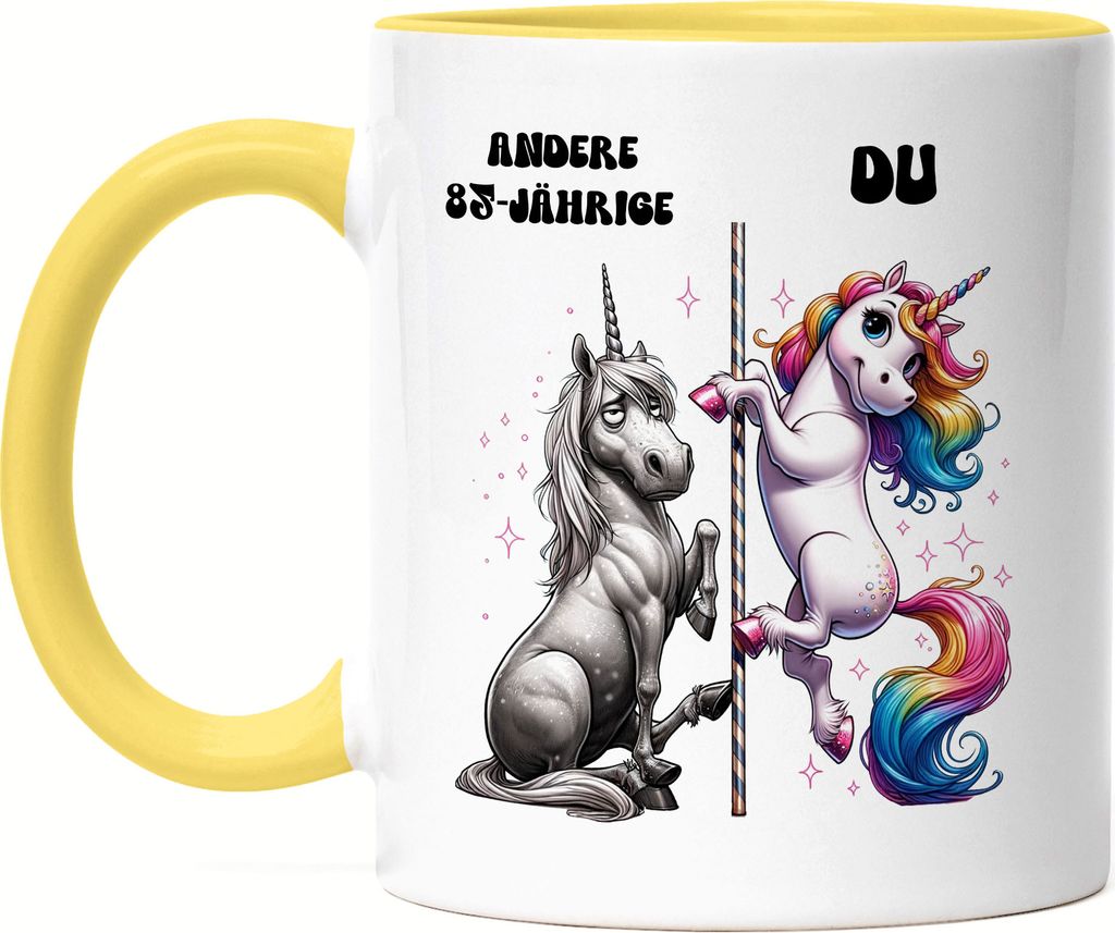 Andere 85-Jährige Du Einhorn Tasse Gelb Geburtstag 85 Jahre Party Freude