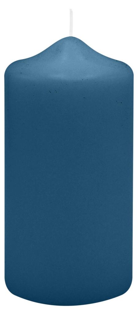 Spitzkopf Stumpen Kerzen Blue Petrol 10 x Ø 9 cm, 6 Stück