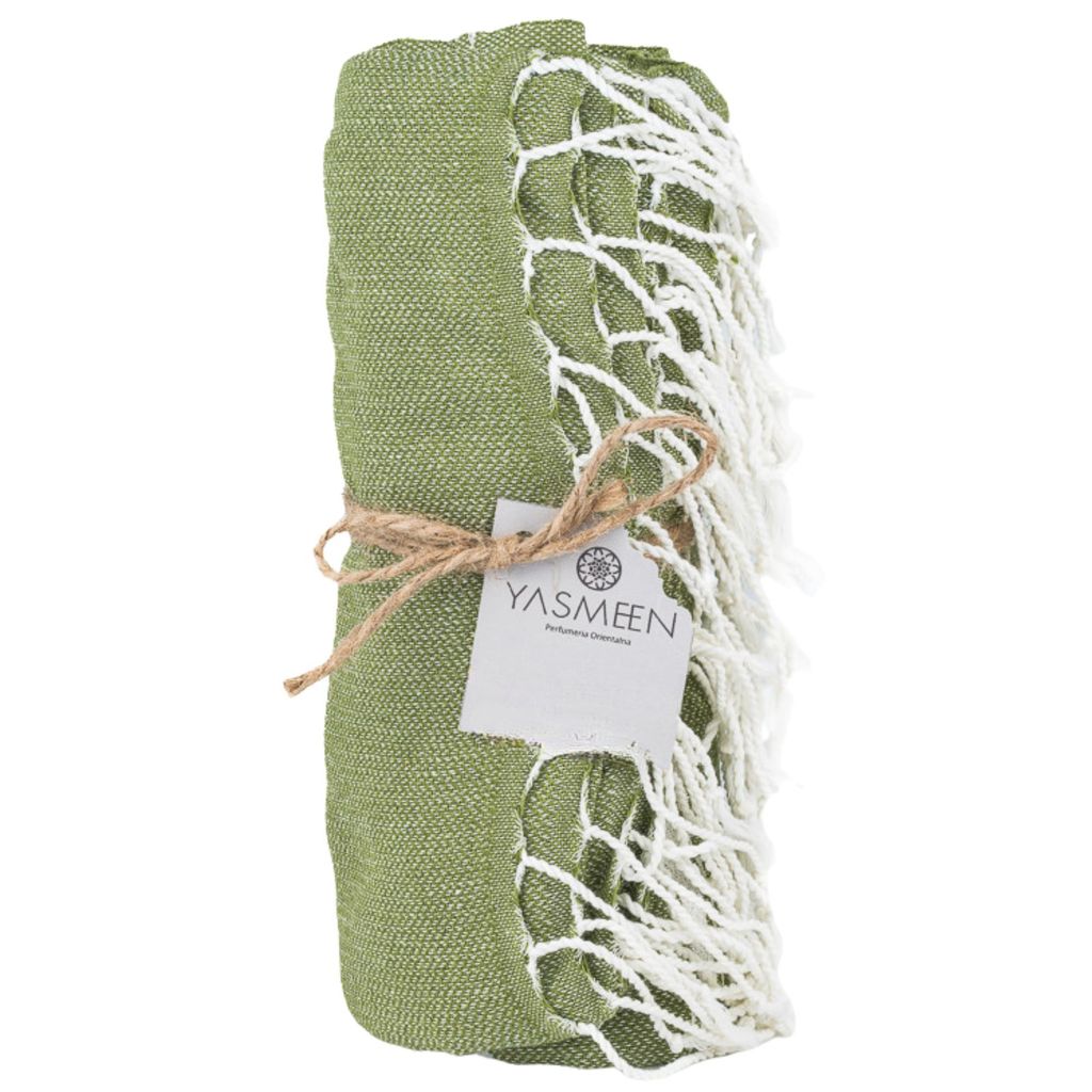 Saunatuch 96 x 172 cm – 100% Baumwolle – 260 g/m² – Badetuch – Strandtuch – Pestemal Hamamtuch - schnelltrocknend und leicht (Olive, 96x...