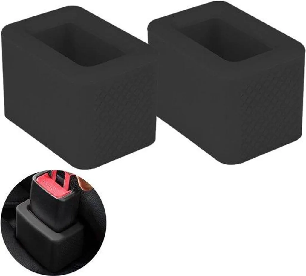 2 Fixations de Ceinture de Sécurité Noires pour Confort Passager Auto