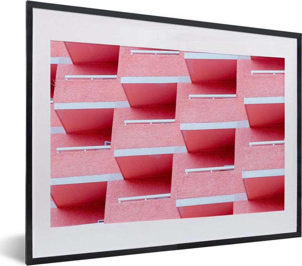 MuchoWow® Gerahmtes Poster Rosa - Balkon - Sommer - Produktbild 