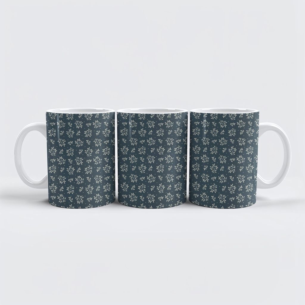 raxxa Premium-Tasse "Románticas hojas en azul"