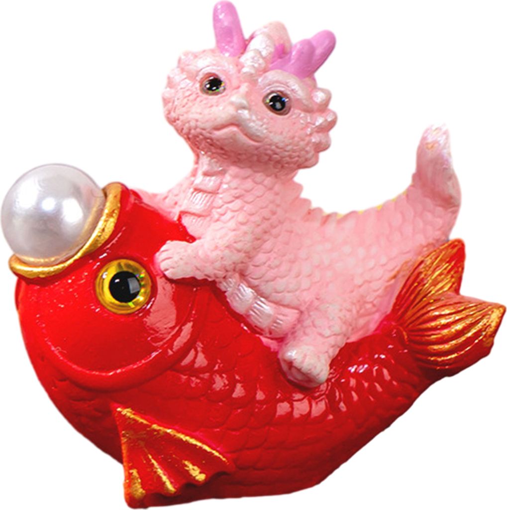 Mini-Drachen-Ornament, leuchtende Farben, niedliche Drachenfigur, Harz-Ornament für die Neujahrsdekoration zu Hause