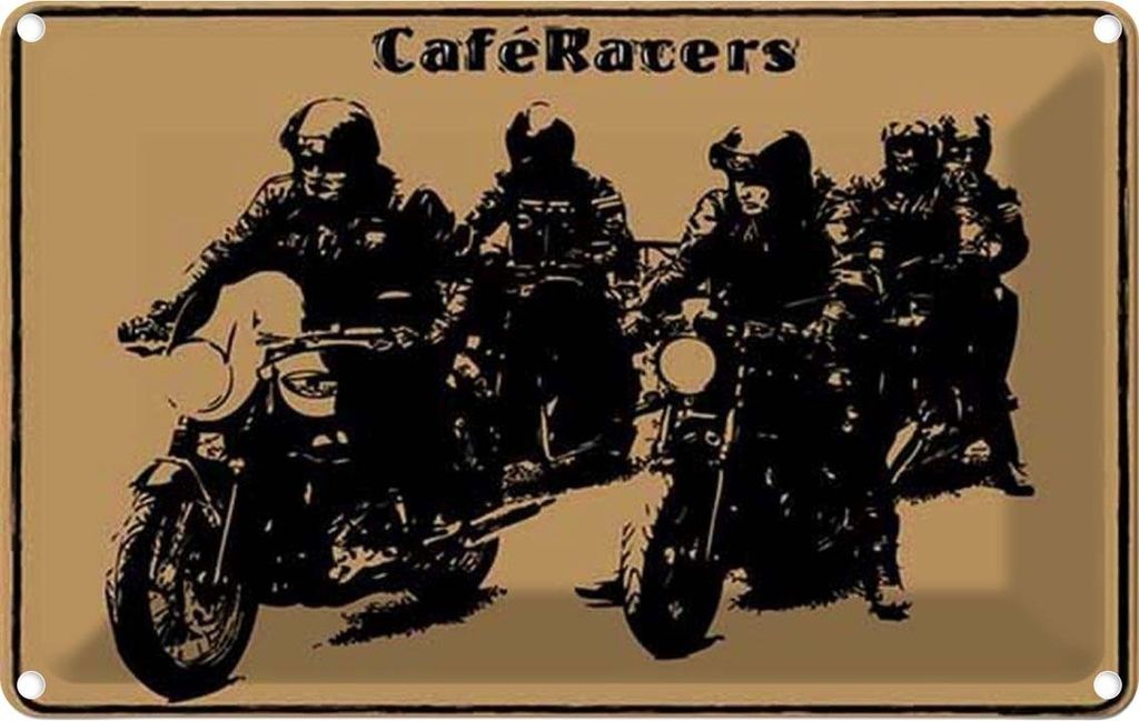 vianmo Blechschild 12x18 cm Motorrad Caqfe Racers motorcycle