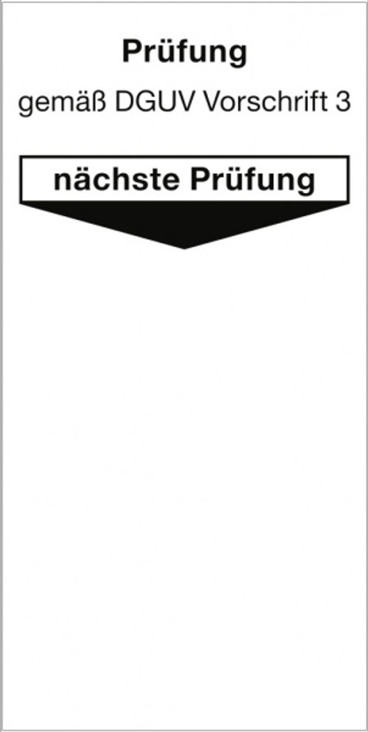 Dreifke Aufkleber Grundplakette Prüfung gemäß DGUV Vorschrift 3..., Folie, 4...