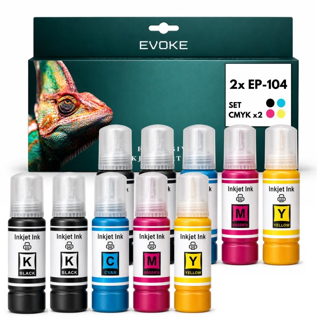 Evoke kompatible Tinte für Epson 104 T104 XXL 10x :4x Produktbild 