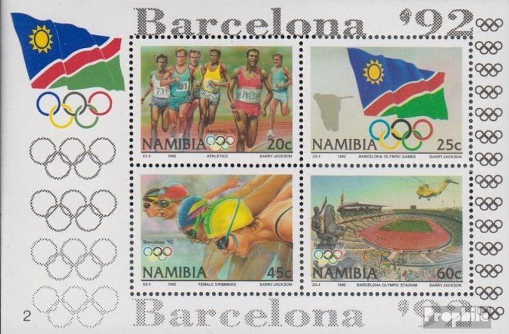 Briefmarken Namibia - Südwestafrika 1992 Mi Block16 (kompl.Ausg.) FDC Olympische Sommerspiele