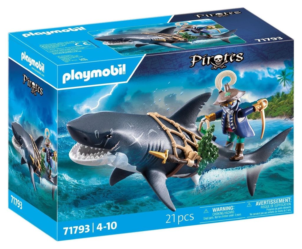 PLAYMOBIL: Piratas, set 71793: Pirata y tiburón gigante Imagen del producto 