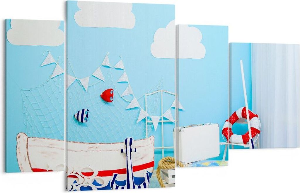 Bild auf Leinwand - Leinwandbild - Boot Anker Wolken Junge Produktbild 