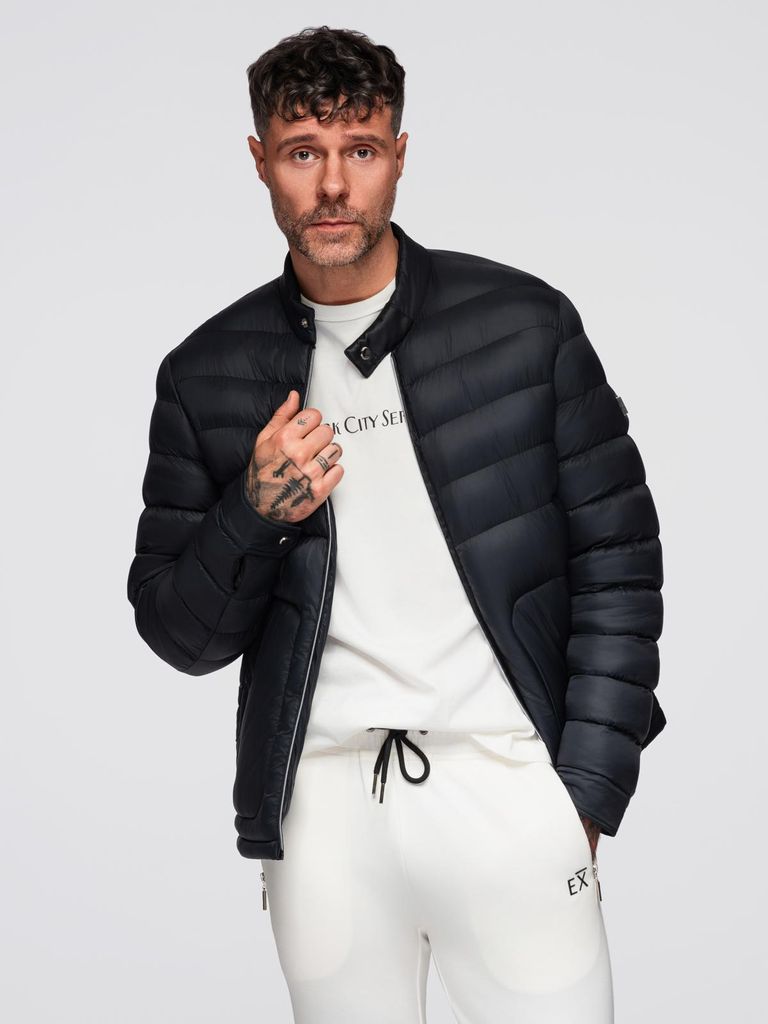 Ombre Clothing Winterjacke für Männer Statint schwarz XL