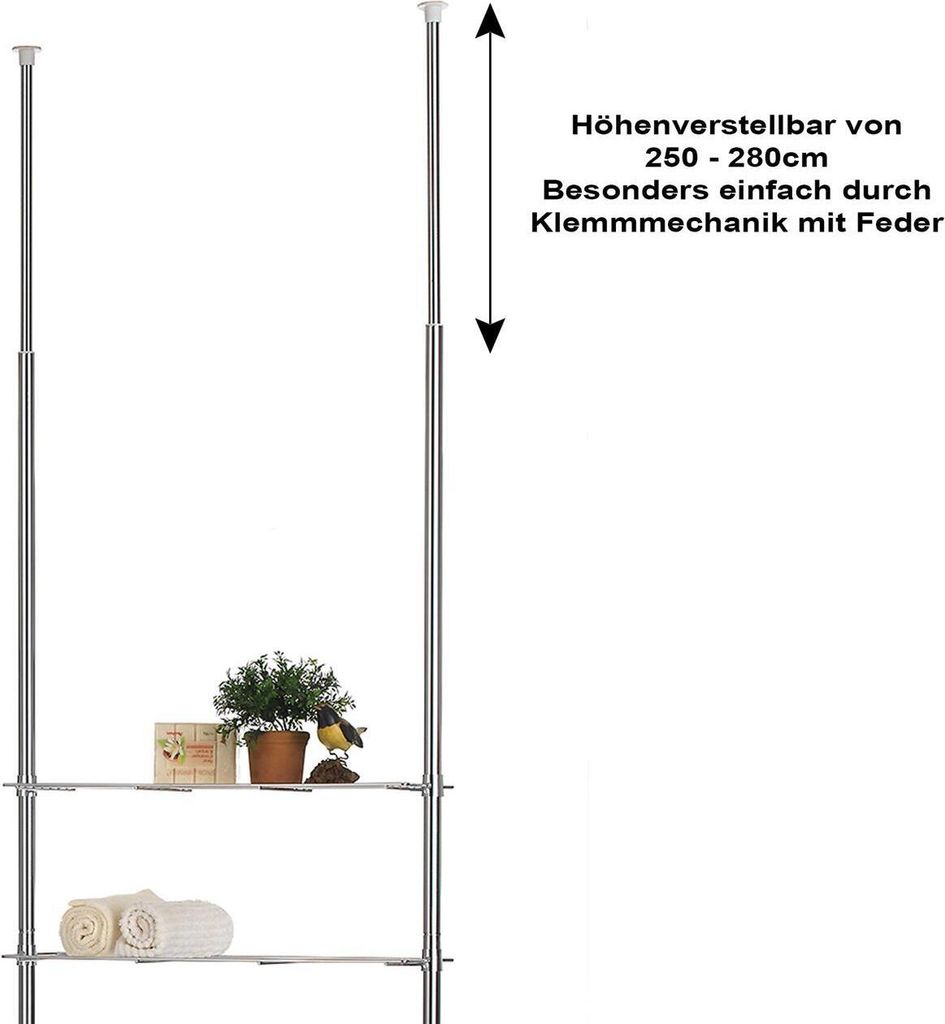 CARO-Möbel Teleskop Badregal DUNJA Standregal Allzweckregal Produktbild 3