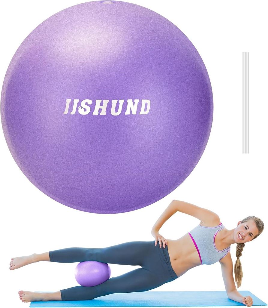 25 cm Pilatesball - Kleine weiche Yogaball mit aufblasbarem Schlauch für das Heimtraining, Yoga und Fitness-Balance-Training
