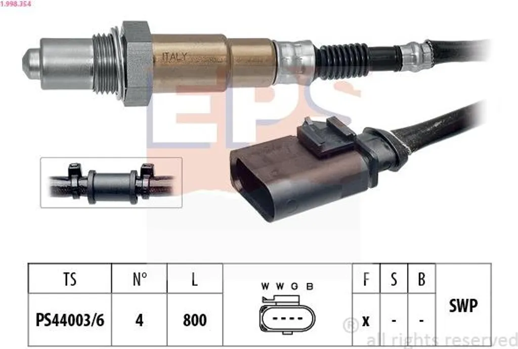 Sonde Lambda pour Réparer Échappement Audi VW Seat Skoda 1.998.354 EPS