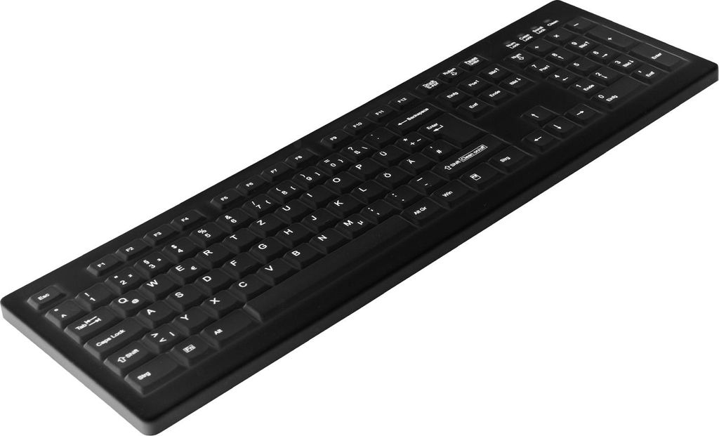 CHERRY AK-C8100 Keyboard black USB DE,wischdesinfizierbar,kabelgebunden (AK-C8100F-UVS-B/GE)