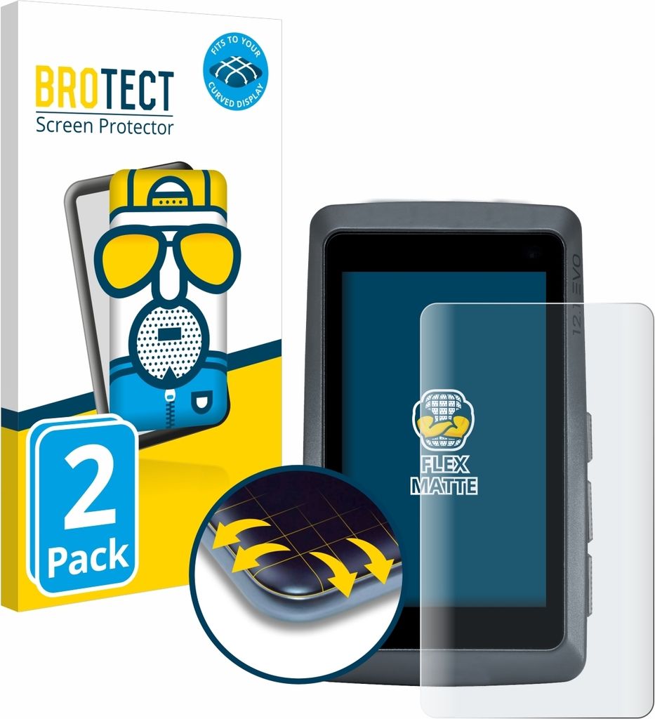 2x BROTECT Fullscreen Schutzfolie für Sigma ROX 12.1 EVO Displayschutz Folie Fullcover Matt Entspiegelungsfolie